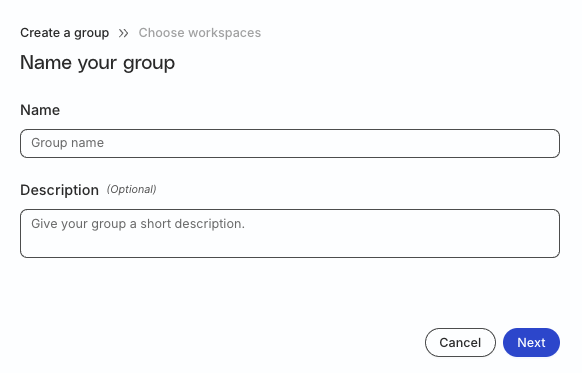Group name and description