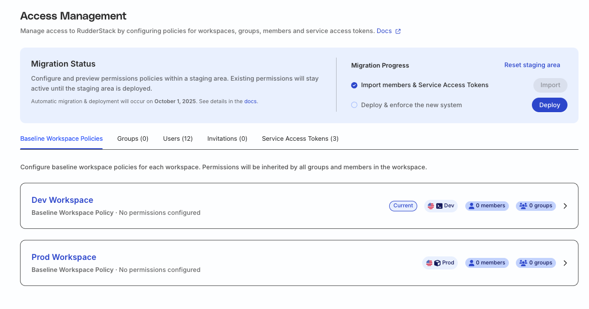Configure baseline workspace policy