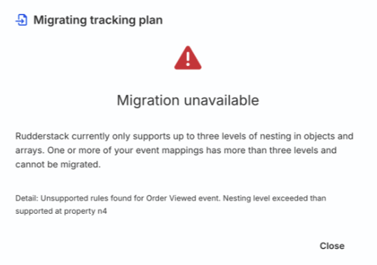 Tracking Plan migration error