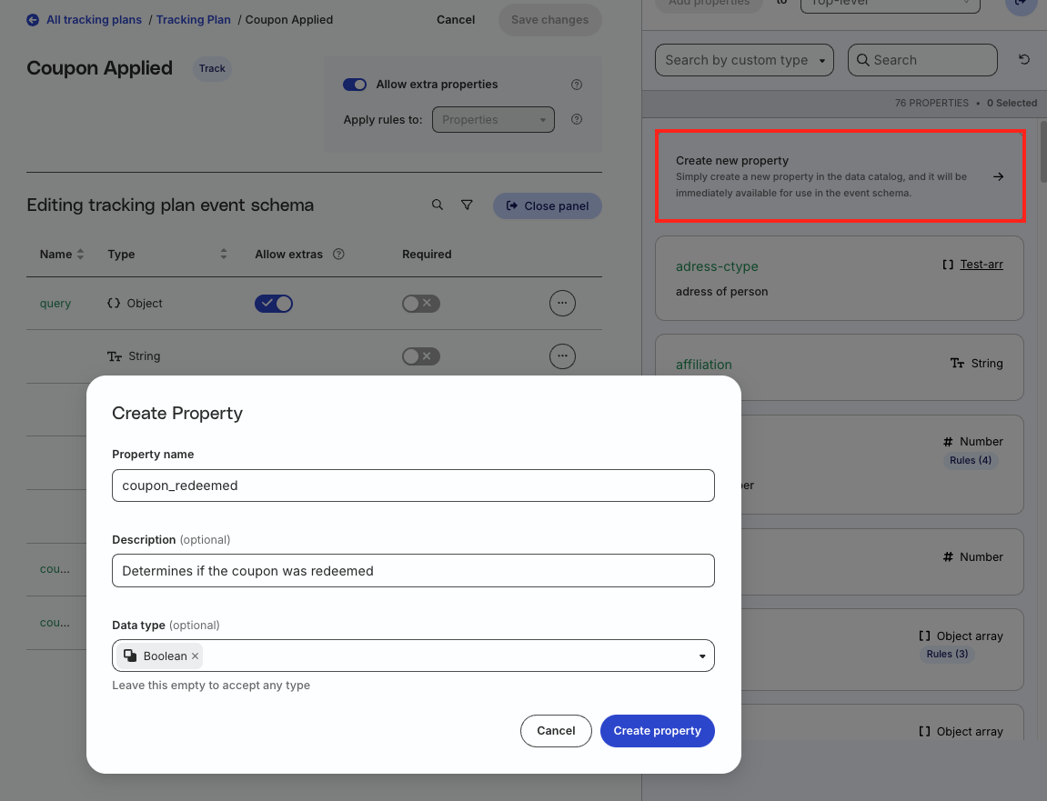 Create new property