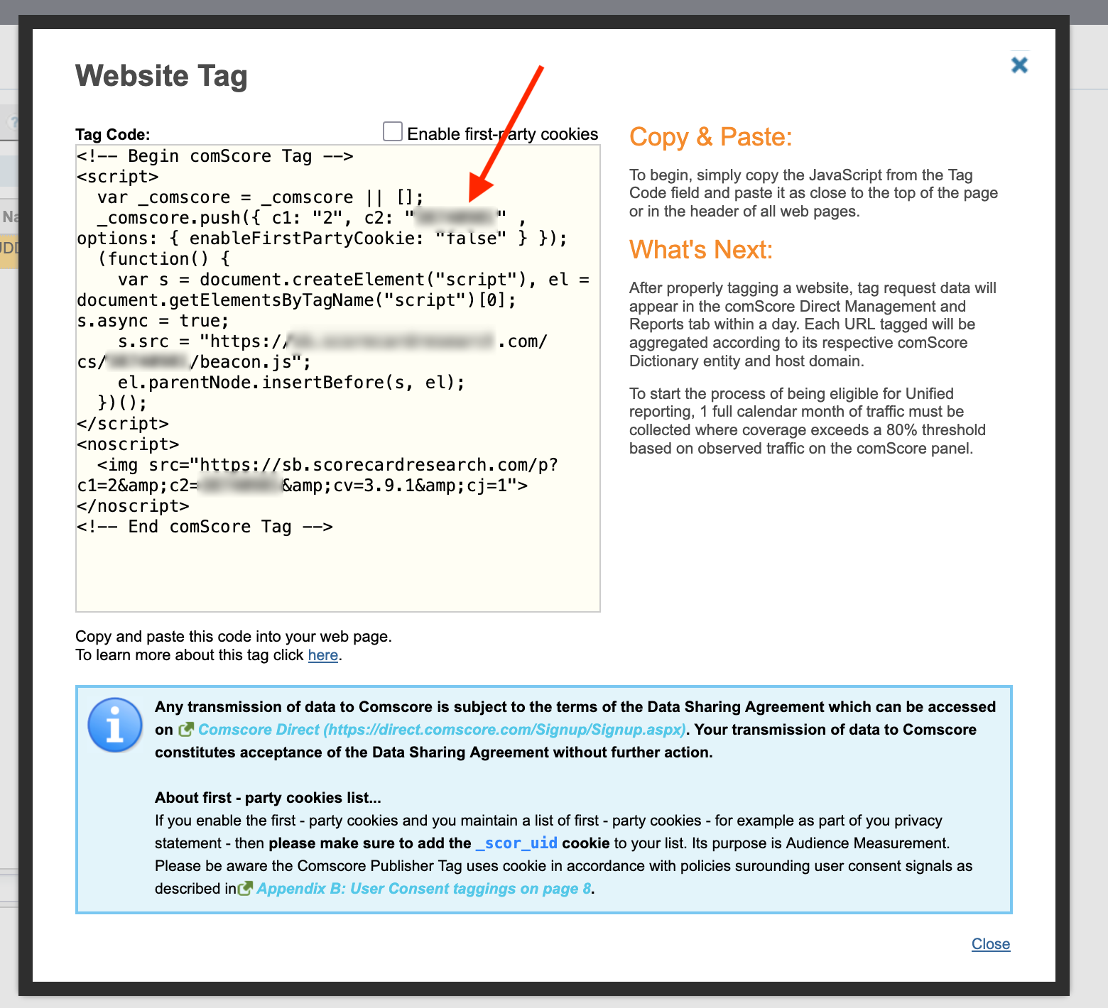 comScore Publisher ID